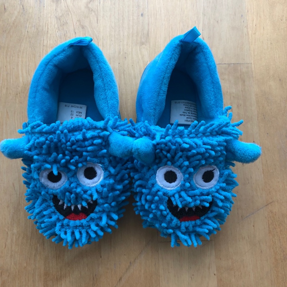 Blue Monster Toddler Slip On